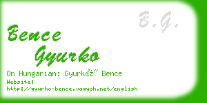 bence gyurko business card