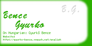 bence gyurko business card